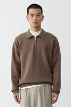 Pull avec Col Polo et Demi-Zip pour Homme | Idéal pour Automne et Hiver