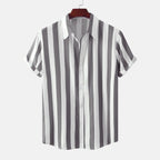 Chemise à Rayures Noires et Blanches avec Col Classique pour Homme | Idéal pour le Quotidien
