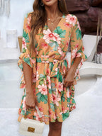 Robe Portefeuille à Manches à Volants pour Femme | Idéale pour les Événements d'Été