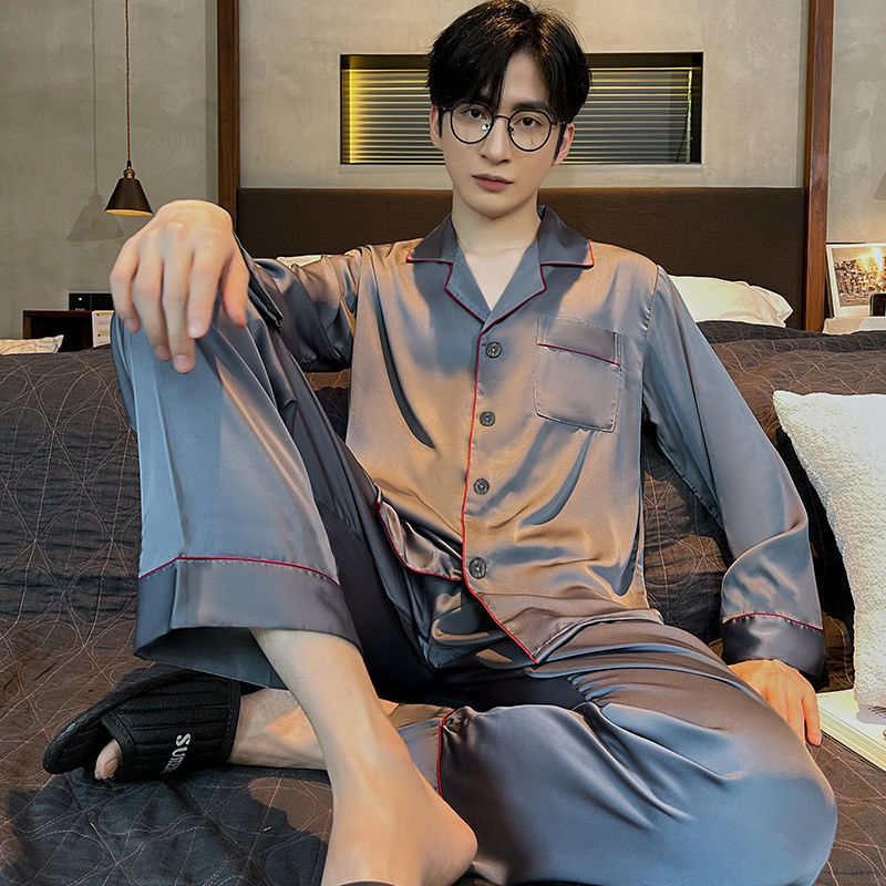 Pyjama Deux Pièces pour Homme avec Haut à Manches Longues et Pantalon | Idéal pour le Printemps et l'Automne