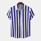 Chemise à Rayures Noires et Blanches avec Col Classique pour Homme | Idéal pour le Quotidien