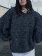 Pull À Col Rond Avec Paillettes Et Manches Lanterne Pour Femme | Idéal Pour Saison Froide