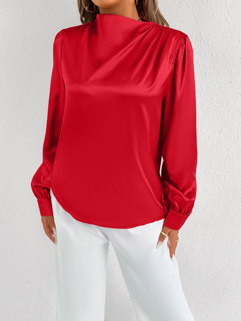 Blouse À Col Montant Avec Manches Longues Pour Femmes | Idéal Pour Usage Quotidien