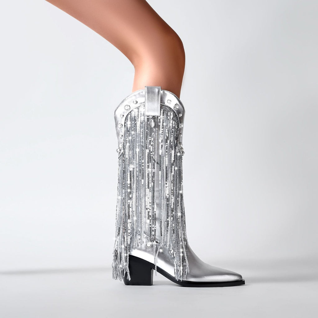 Bottes Western Avec Franges Pour Femmes | Pour Sorties Et Événements