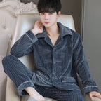 Pyjama Deux Pièces pour Homme avec Haut à Manches Longues et Pantalon | Idéal pour l’Hiver et l’Automne