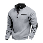 Sweatshirt À Col Zippé Quart Avec Poches Poitrine Pour Adultes | Idéal Pour Saisons Fraîches