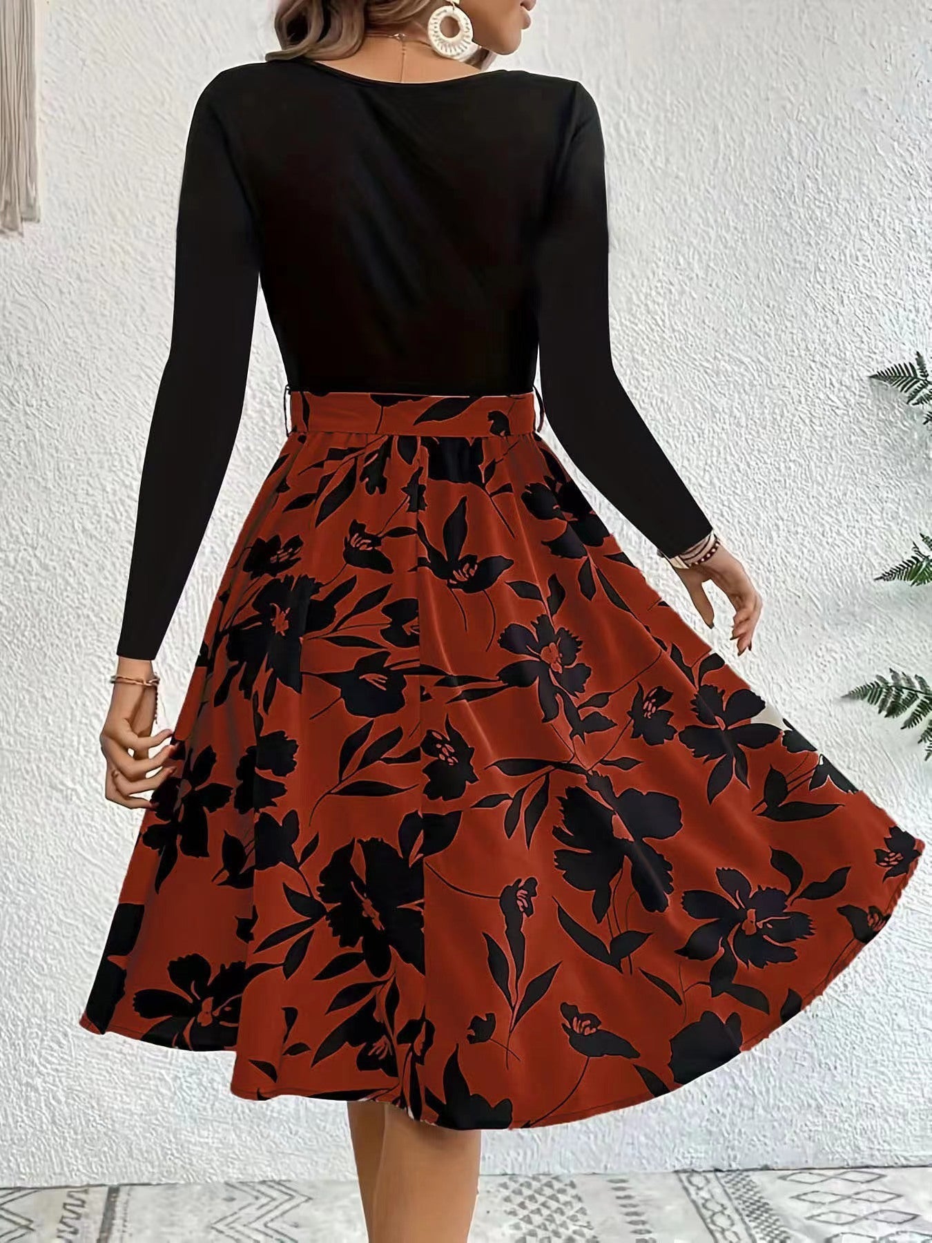 Robe Midi à Imprimé Floral avec Haut Smocké pour Femme | Idéale pour Événements et Quotidien