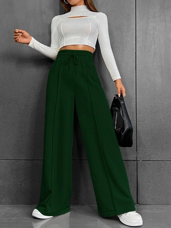 Pantalon Large avec Taille Élastique et Coupe Décontractée pour Femme | Idéal pour Quotidien et Activités
