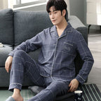 Pyjama Deux Pièces pour Homme avec Haut à Manches Longues et Pantalon | Idéal pour le Printemps, l’Automne et l’Hiver