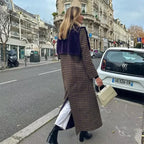 Trench-Coat à Motif Carreaux avec Poches Plaquées pour Femmes | Ideal for Mi-Saison et Usage Quotidien