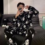 Pyjama Deux Pièces pour Homme avec Haut à Manches Longues et Pantalon | Idéal pour le Printemps et l'Automne