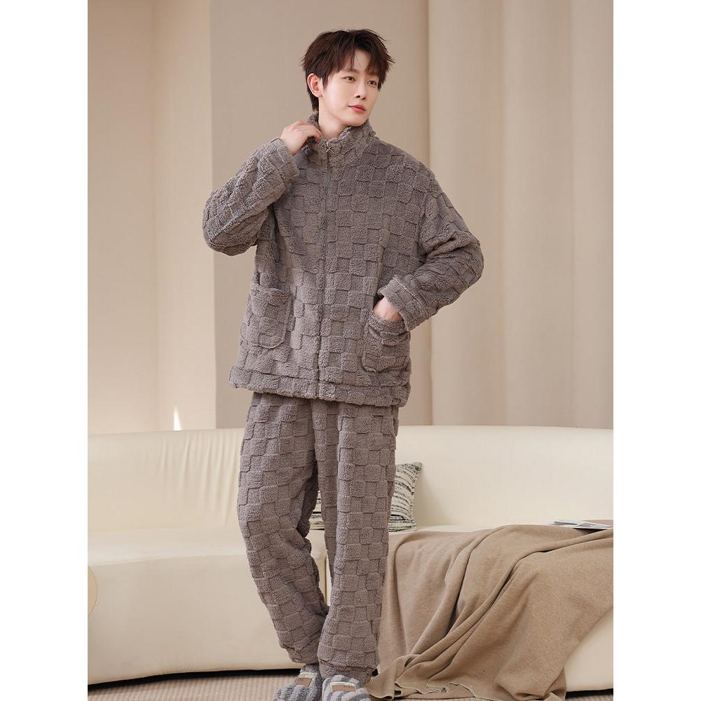 Pyjama Deux Pièces pour Homme avec Haut à Manches Longues et Pantalon | Idéal pour l’Automne et l’Hiver
