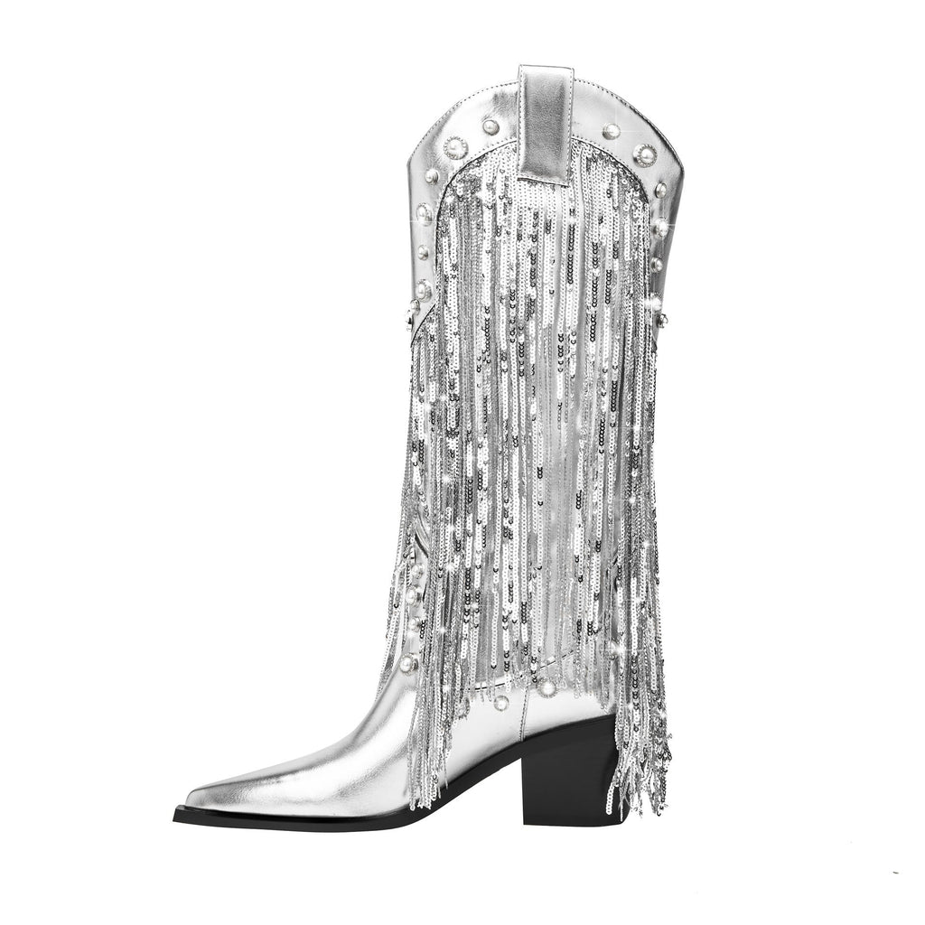 Bottes Western Avec Franges Pour Femmes | Pour Sorties Et Événements