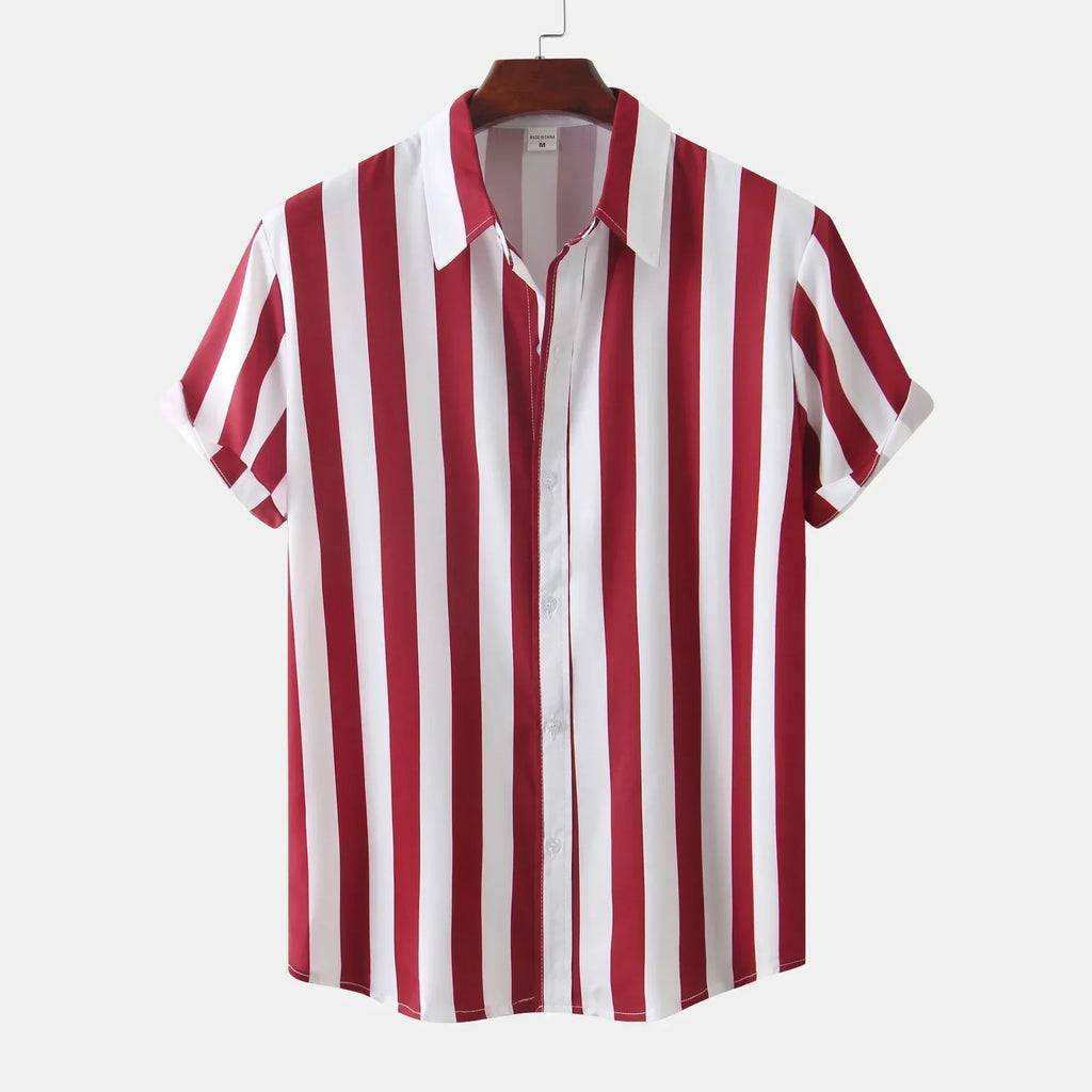 Chemise à Rayures Noires et Blanches avec Col Classique pour Homme | Idéal pour le Quotidien