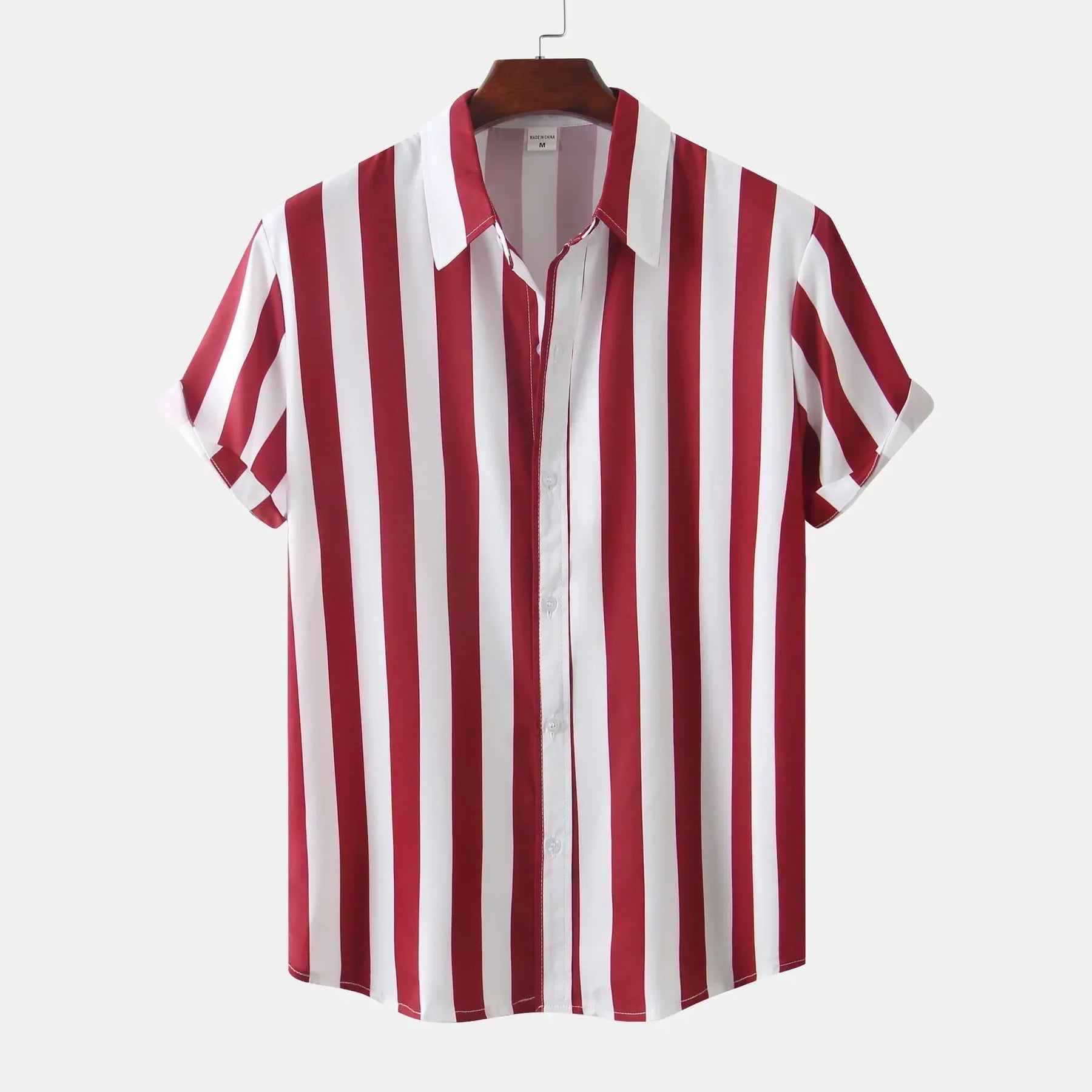 Chemise à Rayures Noires et Blanches avec Col Classique pour Homme | Idéal pour le Quotidien