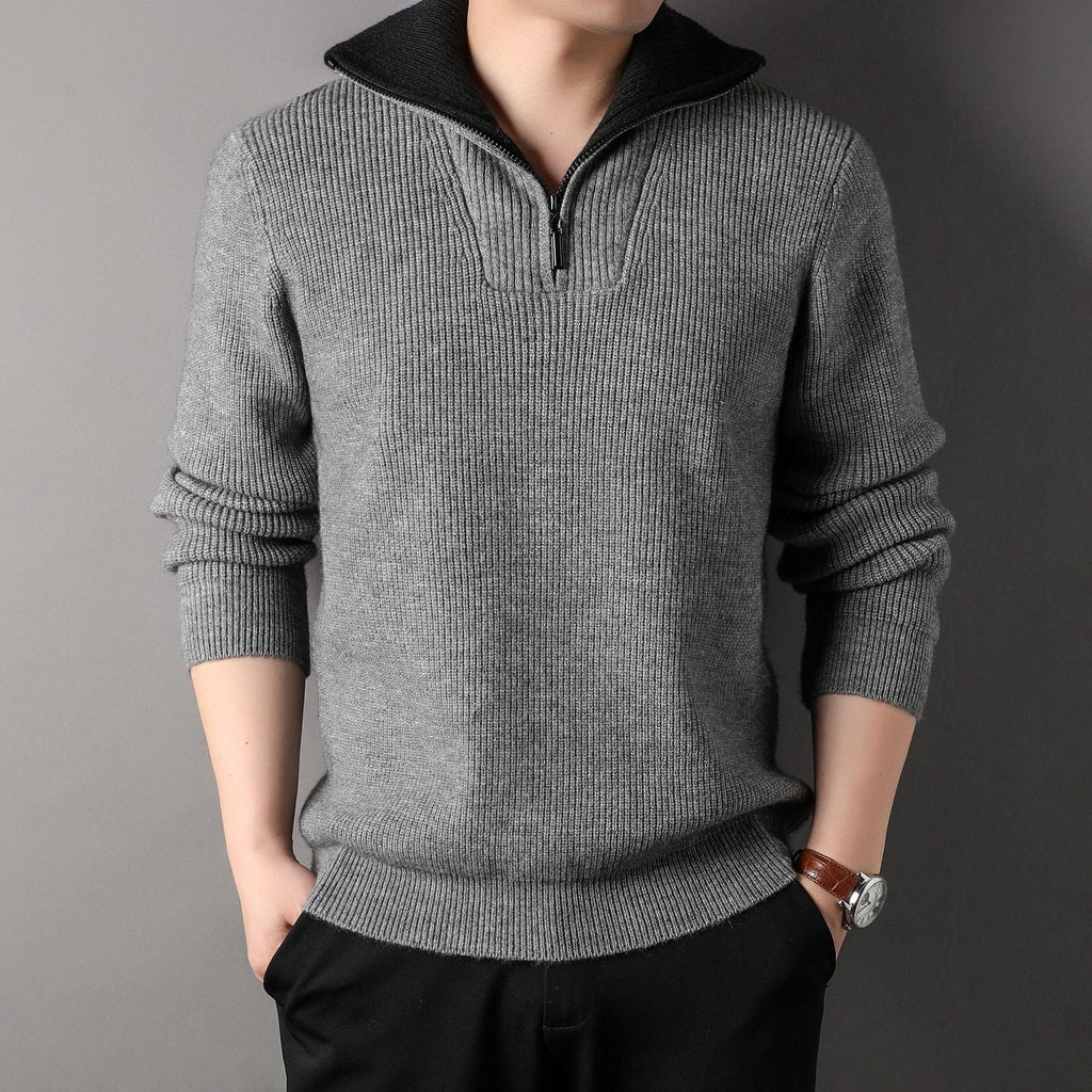 Pull à Col Montant avec Fermeture Demi-Zip pour Adulte | Idéal pour l’Automne et l’Hiver