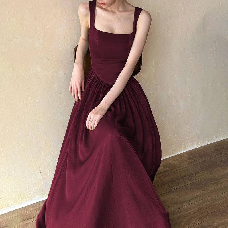 Robe Maxi Avec Encolure Carrée Et Coupe Longue Pour Femme | Idéale Pour Événements Et Soirées