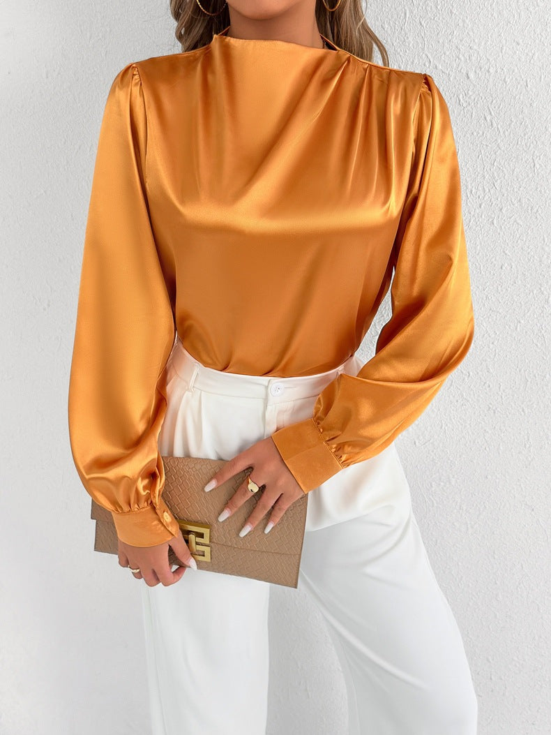 Blouse À Col Montant Avec Manches Longues Pour Femmes | Idéal Pour Usage Quotidien