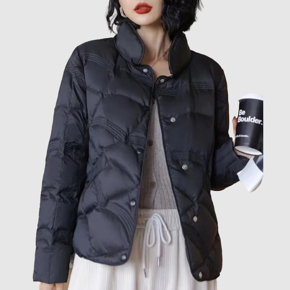 Veste Matelassée À Boutons pour Femme | Idéale pour Les Journées Froides