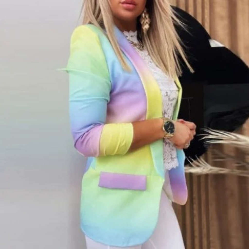Blazer À Revers Avec Motif Pour Femme | Idéal Pour Le Travail Et Les Occasions Informelles