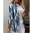 Blazer À Revers Avec Motif Pour Femme | Idéal Pour Le Travail Et Les Occasions Informelles