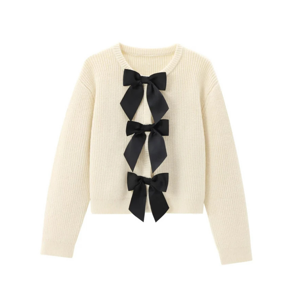 Pull Avec Détail Nœud Et Col Rond Pour Femmes | Idéal Pour Le Quotidien