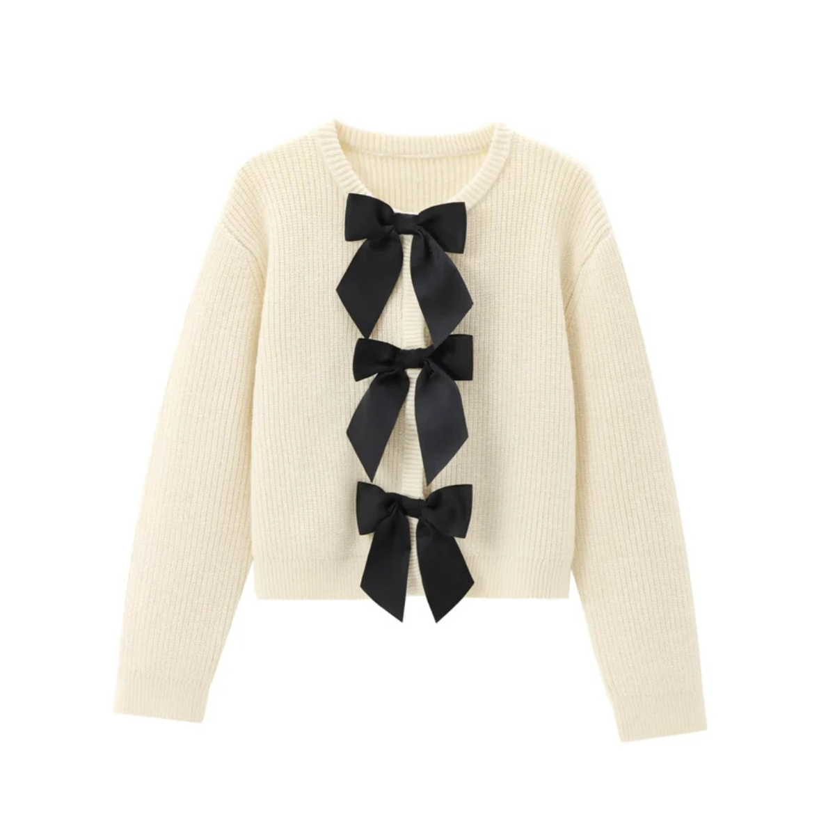 Pull Avec Détail Nœud Et Col Rond Pour Femmes | Idéal Pour Le Quotidien