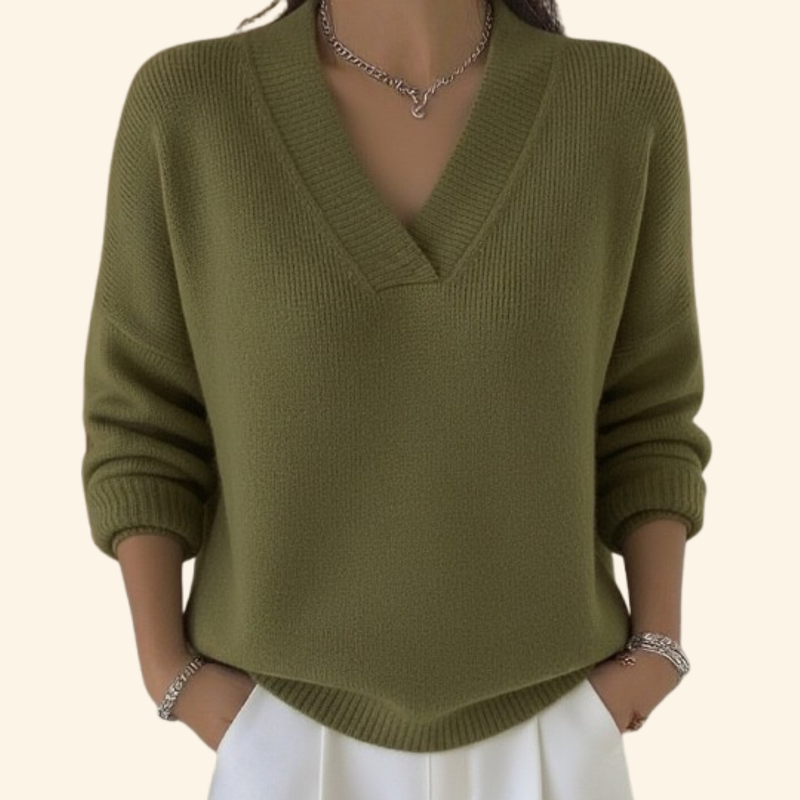 Pull à Col en V avec Coupe Ample pour Femme | Idéal pour un Usage Quotidien