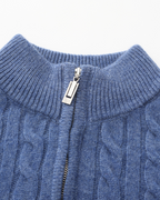 Pull pour Homme avec Col Zippé et Motif en Torsades | Idéal pour l’Hiver