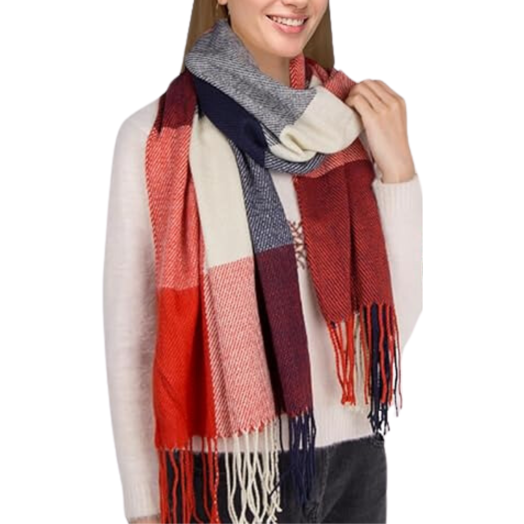 Écharpe Oversize À Motif Carreaux pour Adultes | Idéale pour L’Automne Et L’Hiver
