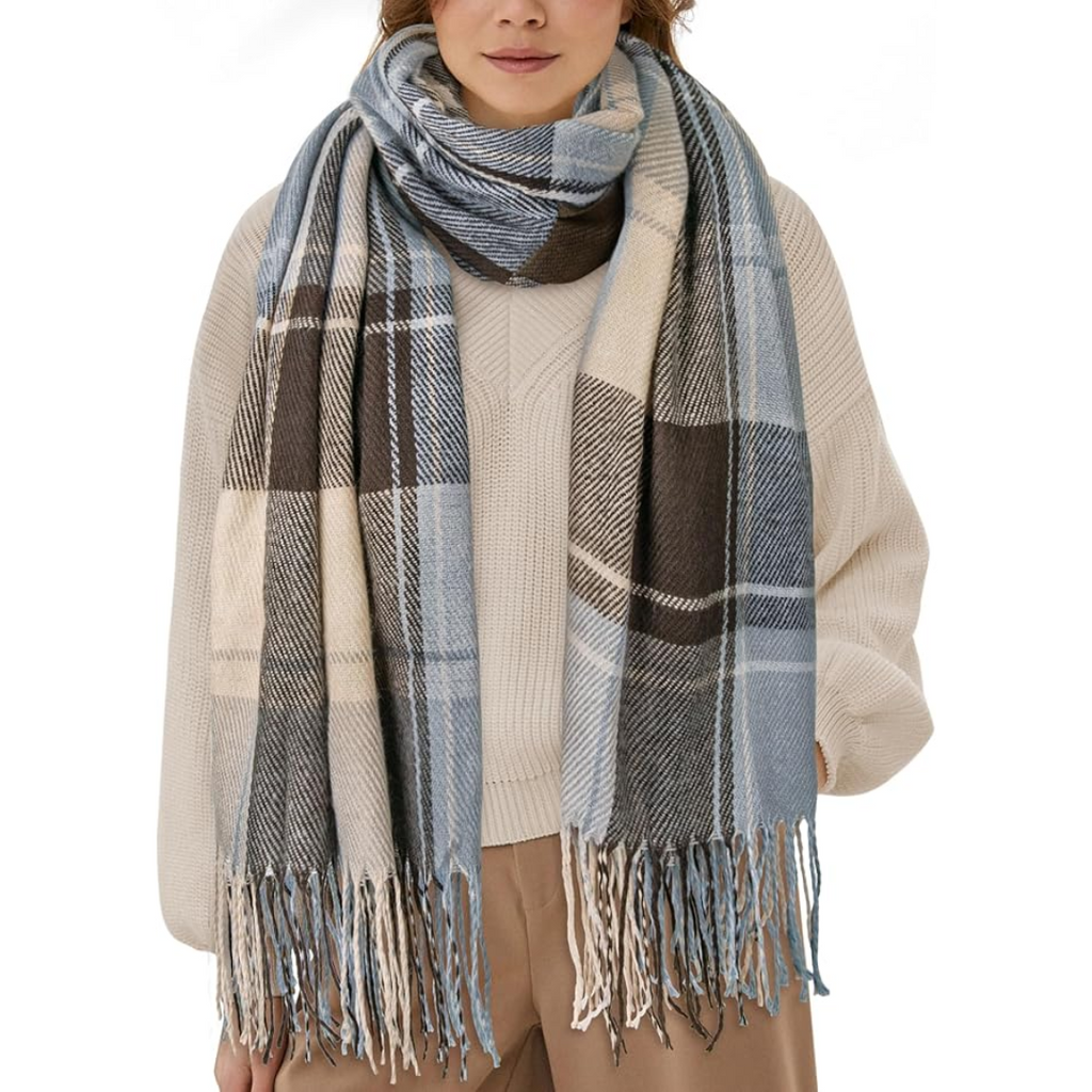 Écharpe Oversize À Motif Carreaux pour Adultes | Idéale pour L’Automne Et L’Hiver