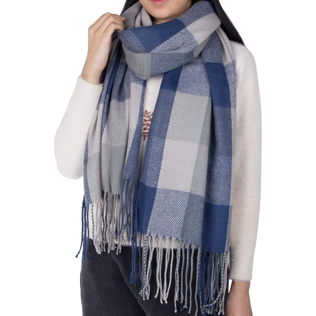 Écharpe Oversize À Motif Carreaux pour Adultes | Idéale pour L’Automne Et L’Hiver