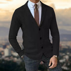 Blazer En Maille À Coupe Ajustée Avec Fermeture Boutonnée Pour Hommes | Idéal Pour Bureau Et Sorties