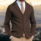 Blazer En Maille À Coupe Ajustée Avec Fermeture Boutonnée Pour Hommes | Idéal Pour Bureau Et Sorties