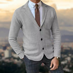 Blazer En Maille À Coupe Ajustée Avec Fermeture Boutonnée Pour Hommes | Idéal Pour Bureau Et Sorties