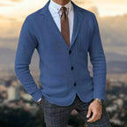Blazer En Maille À Coupe Ajustée Avec Fermeture Boutonnée Pour Hommes | Idéal Pour Bureau Et Sorties