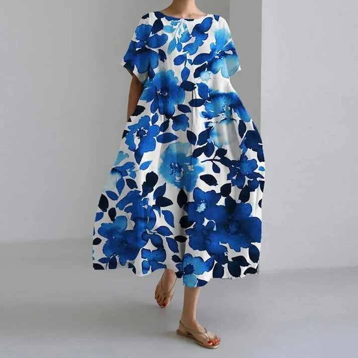 Robe Midi à Imprimé Floral Coupe Décontractée pour Femme | Idéale pour un Usage Quotidien et des Occasions Décontractées