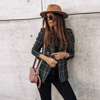 Blazer À Carreaux Camel Et Noir Avec Boutonnage Double Pour Femmes | Idéal Pour Le Travail Et Les Tenues Quotidiennes