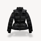 Doudoune Noire Matelassée avec Ceinture et Col Montant pour Femme | Idéale par Temps Froid