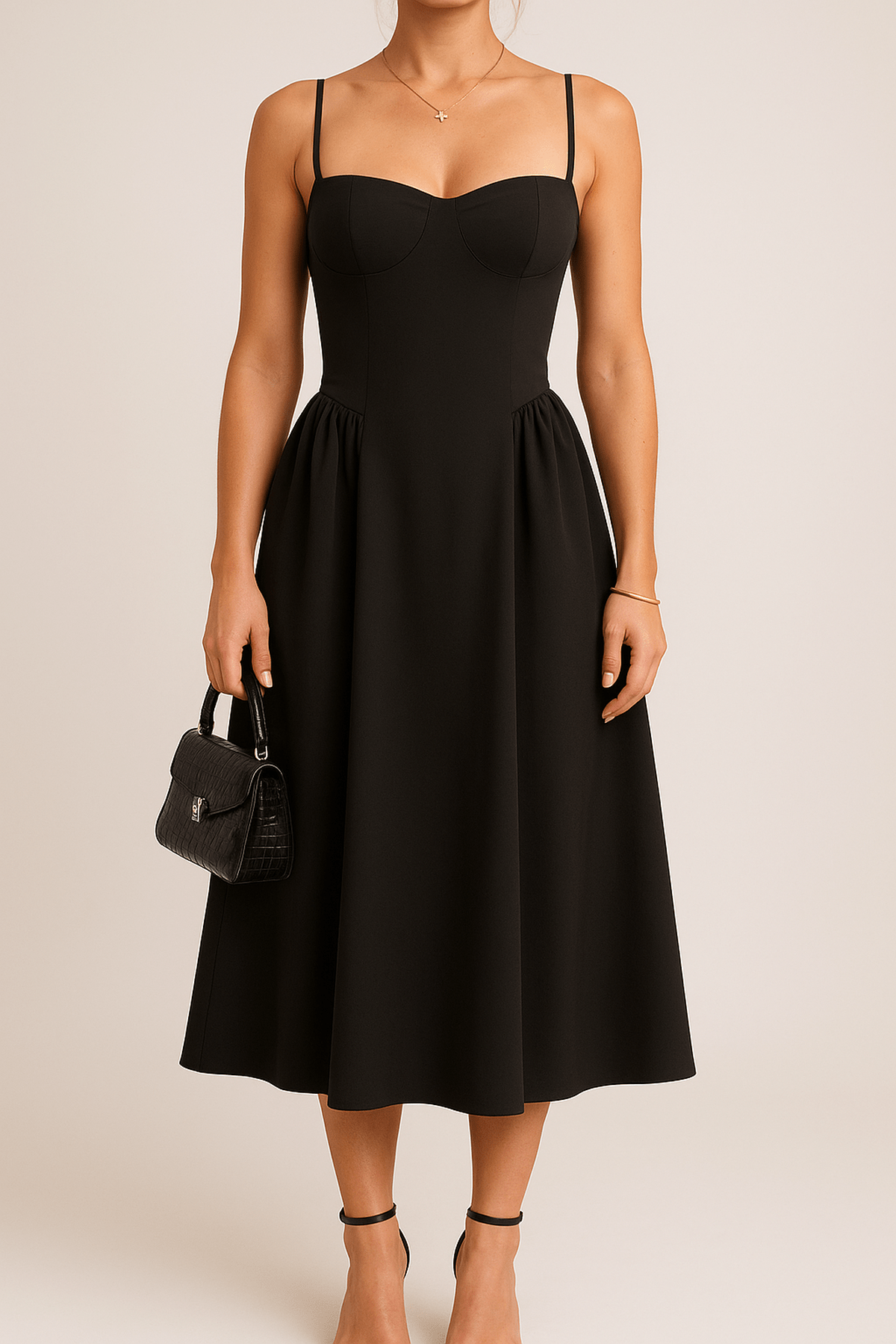 Robe Midi Sans Manches Avec Coupe Droite Pour Femme | Idéale Pour La Journée Et Le Bureau