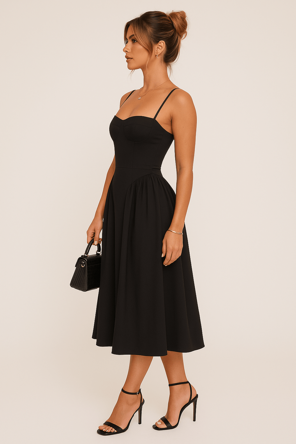 Robe Midi Sans Manches Avec Coupe Droite Pour Femme | Idéale Pour La Journée Et Le Bureau