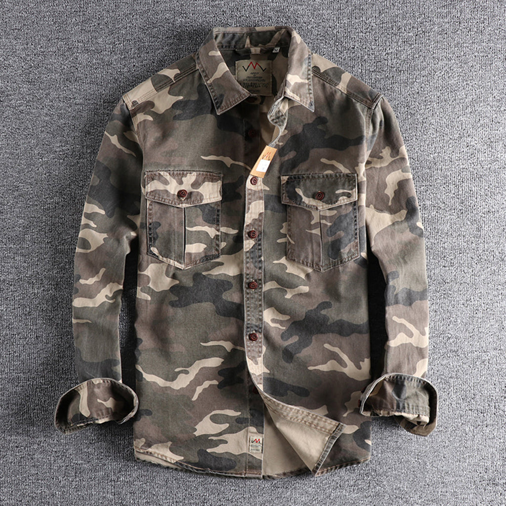 Chemise Slim Fit À Motif Camouflage Pour Homme | Idéal Pour Tenues Décontractées