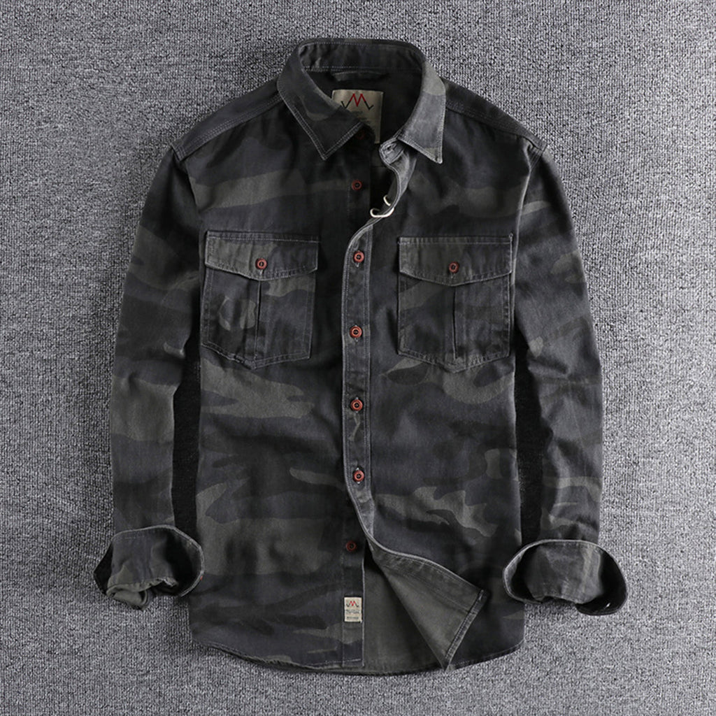 Chemise Slim Fit À Motif Camouflage Pour Homme | Idéal Pour Tenues Décontractées