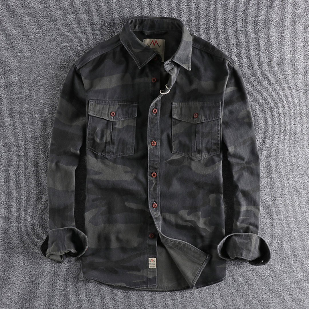 Chemise Slim Fit À Motif Camouflage Pour Homme | Idéal Pour Tenues Décontractées