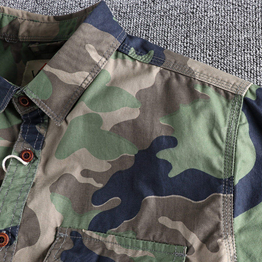 Chemise Slim Fit À Motif Camouflage Pour Homme | Idéal Pour Tenues Décontractées