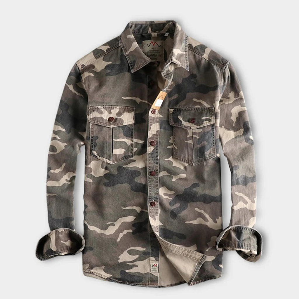 Chemise Slim Fit À Motif Camouflage Pour Homme | Idéal Pour Tenues Décontractées