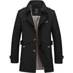 Trench-Coat Long avec Col Haut pour Homme | Idéal pour Automne et Printemps
