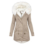 Manteau d’Hiver Long avec Capuche et Col en Fausse Fourrure pour Femme | Idéal par Temps Froid