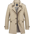 Trench-Coat Long avec Col Haut pour Homme | Idéal pour Automne et Printemps