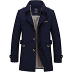 Trench-Coat Long avec Col Haut pour Homme | Idéal pour Automne et Printemps